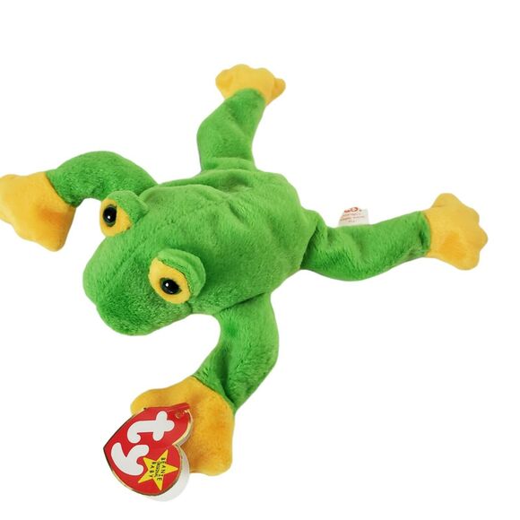 Lot of (6) Frogs TY Beanie Babies Smoochy Avon Full Beans Arby 's Schylling - Picture 7 of 11
